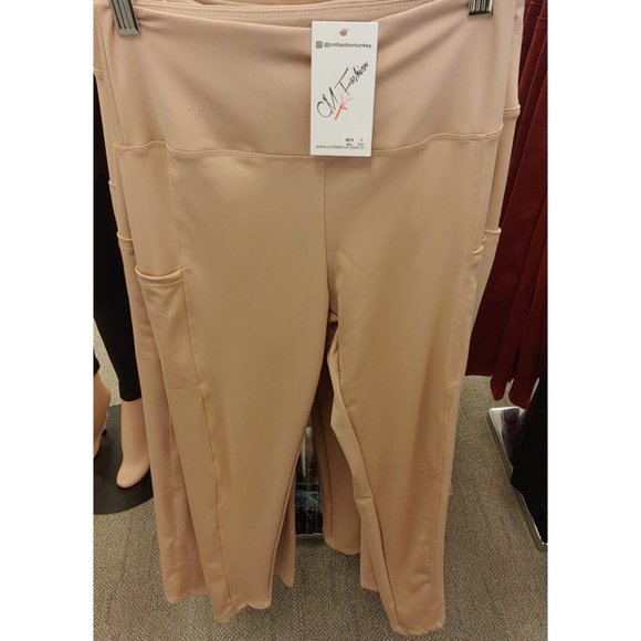 CM Fashion Womens Skin Color Leggings, With Pockets - Picture 5 of 9